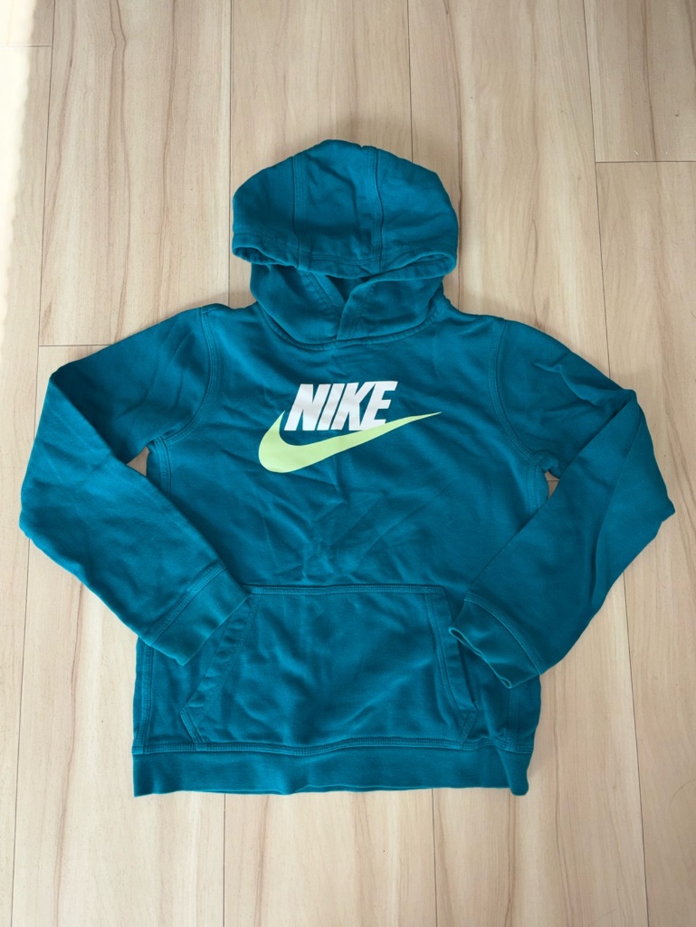 Nike Teal Hoodie w White Logo - Youth XL